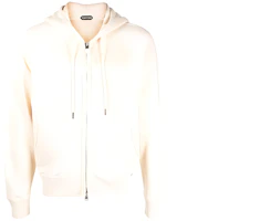 TOM FORD TF Solid Color Zip Hoodie Cream JDL001JMC006AW100 TOM FORD TF Solid Color Zip Hoodie Cream JDL001JMC006AW100