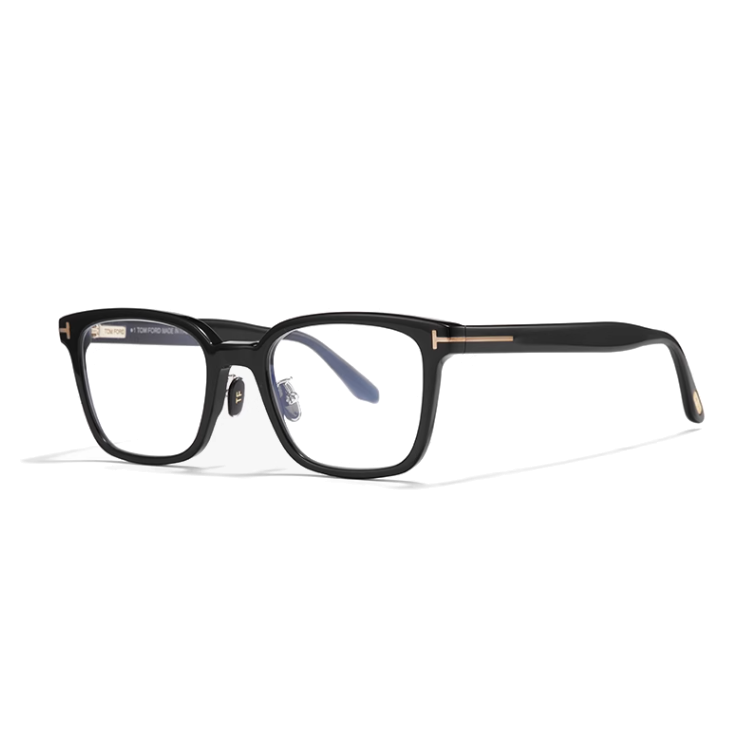Tom Ford TF Solid Design Rectangular Optical Glasses Unisex Black Frame. FT5859-D-B-001