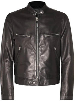 TOM FORD TF 純色拉鍊長袖立領外套 黑色 LXR009LMN003-LB999 Buy TOM FORD TF 純色拉鍊長袖立領外套 黑色 LXR009LMN003-LB999