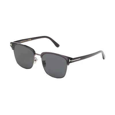 Tom Ford TF Square Black Sunglasses Unisex Acetate Metal Frame with Logo Design TF1139K5605A