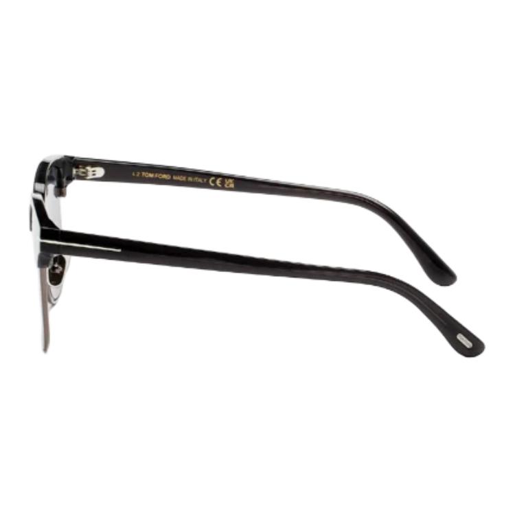 Shop 汤姆福特TF方形黑色太阳镜 男女通用 酷黑醋酸金属框带标志设计 TF1139K5605A