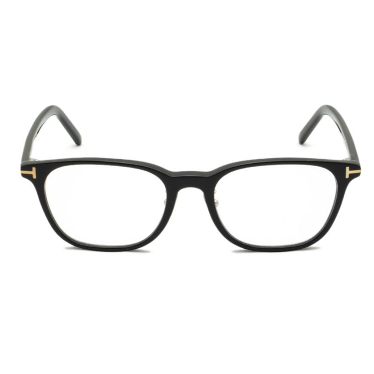 Shop 湯姆福特TF方框光學眼鏡黑色男女款，鏡腳帶Logo。 FT5860DBV001