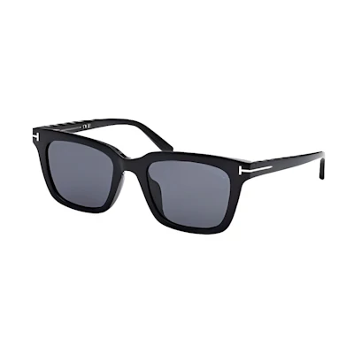 Tom Ford TF Square Sunglasses Unisex Black - Designer Logo on Temples. FT0969-K5501A
