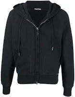 TOM FORD TF SS22 Black Solid Color Zip-Up Hoodie TFJ986BZ265-K49 TOM FORD TF SS22 Black Solid Color Zip-Up Hoodie TFJ986BZ265-K49