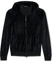 TOM FORD TF SS22 Solid Velvet Raglan Hoodie Jacket Black TFJ265BZ205-K09 TOM FORD TF SS22 Solid Velvet Raglan Hoodie Jacket Black TFJ265BZ205-K09