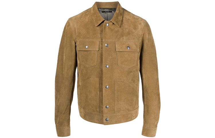 TOM FORD TF SS22 Suede Shirt-Style Jacket Brown BZ435TFL754-V03