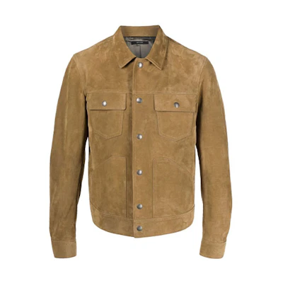 TOM FORD TF SS22 Suede Shirt-Style Jacket Brown BZ435TFL754-V03