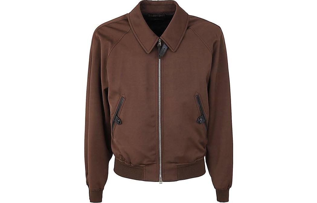 TOM FORD TF SS23 Brown Solid Color Pocket Collar Jacket OBS005FMV003S23KB150