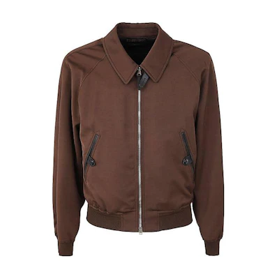 TOM FORD TF SS23 Brown Solid Color Pocket Collar Jacket OBS005FMV003S23KB150