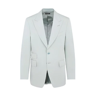TOM FORD TF SS23 Green Solid Color Collared Button-Up Jacket JLEP02VRS02FG050