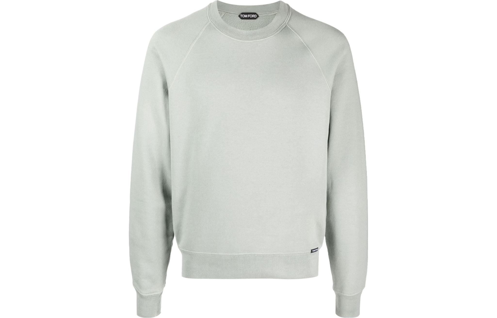 TOM FORD TF SS23 Solid Color Crewneck Pullover Sweatshirt Grey JCL001JMC006S23-FG290