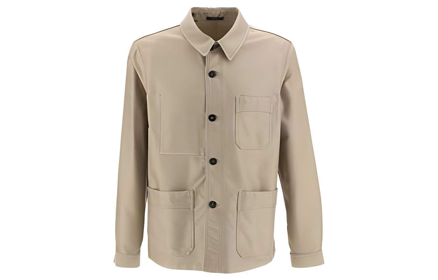 TOM FORD TF SS23 Solid Color Pocket Button-Up Long Sleeve Jacket - OJS002FMC010FG510