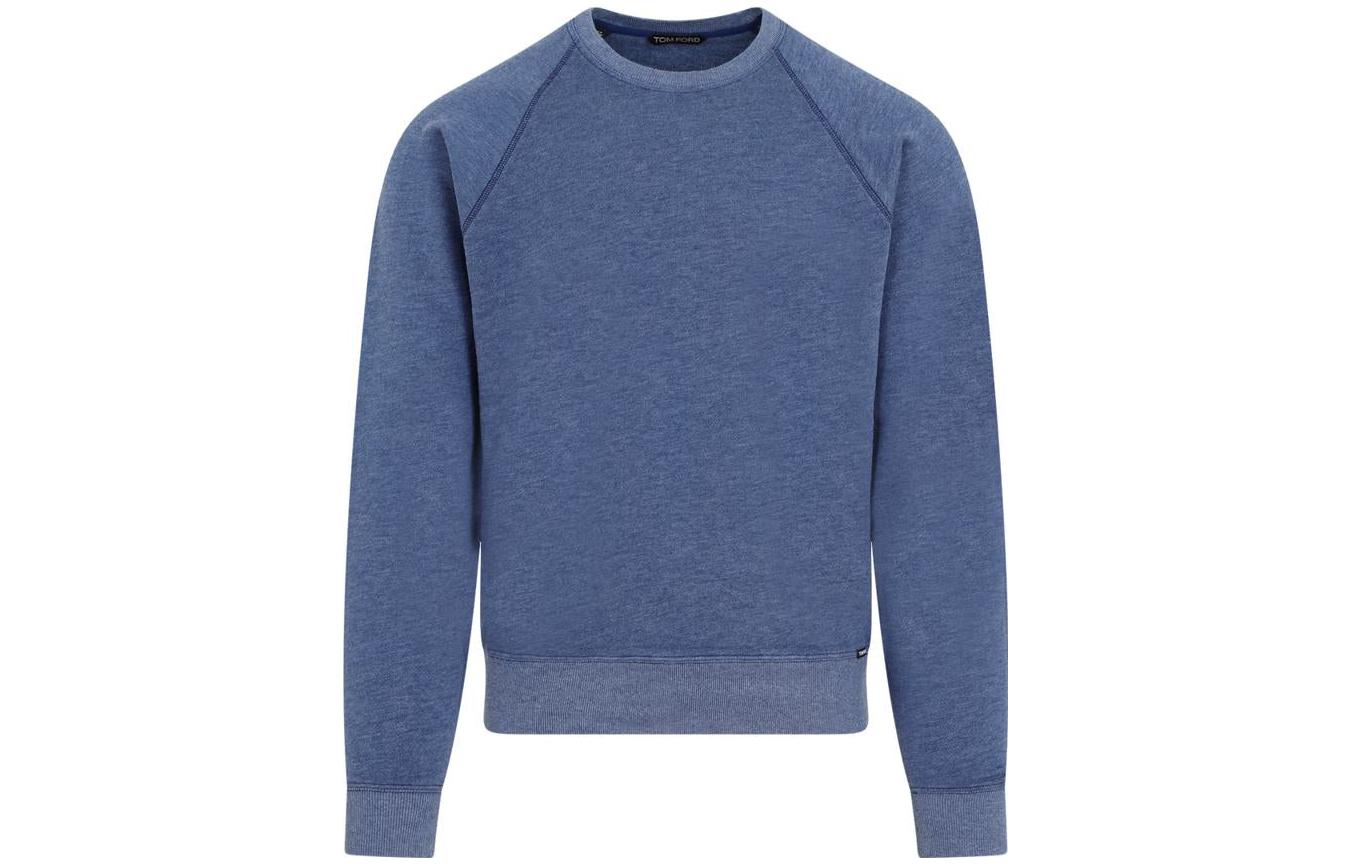 TOM FORD TF SS23 Solid Pullover Sweatshirt Blue JCL002JMC014F23