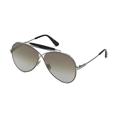 Tom Ford TF Stylish Alloy Aviator Sunglasses for Men - Gray FT081808G