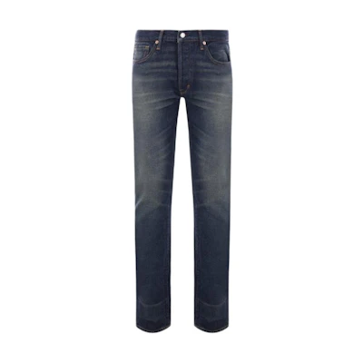 Tom Ford TF Washed Button-Fly Mid-Rise Straight Jeans Men’s Deep Blue. DPS001DMC035S24-HB523