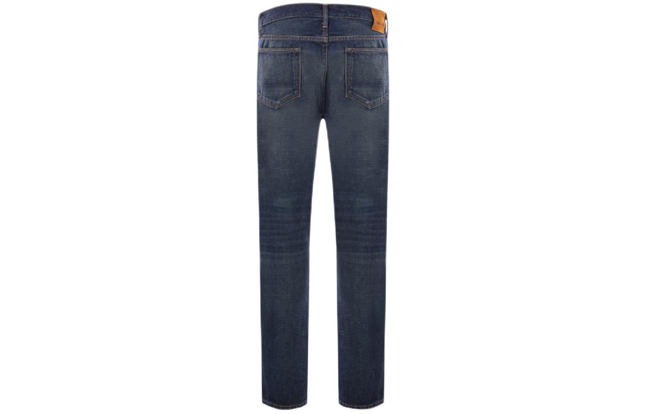 Lookbook トムフォード TF ウォッシュド ボタンフライ ミッドライズ ストレートジーンズ メンズ ディープブルー DPS001DMC035S24-HB523