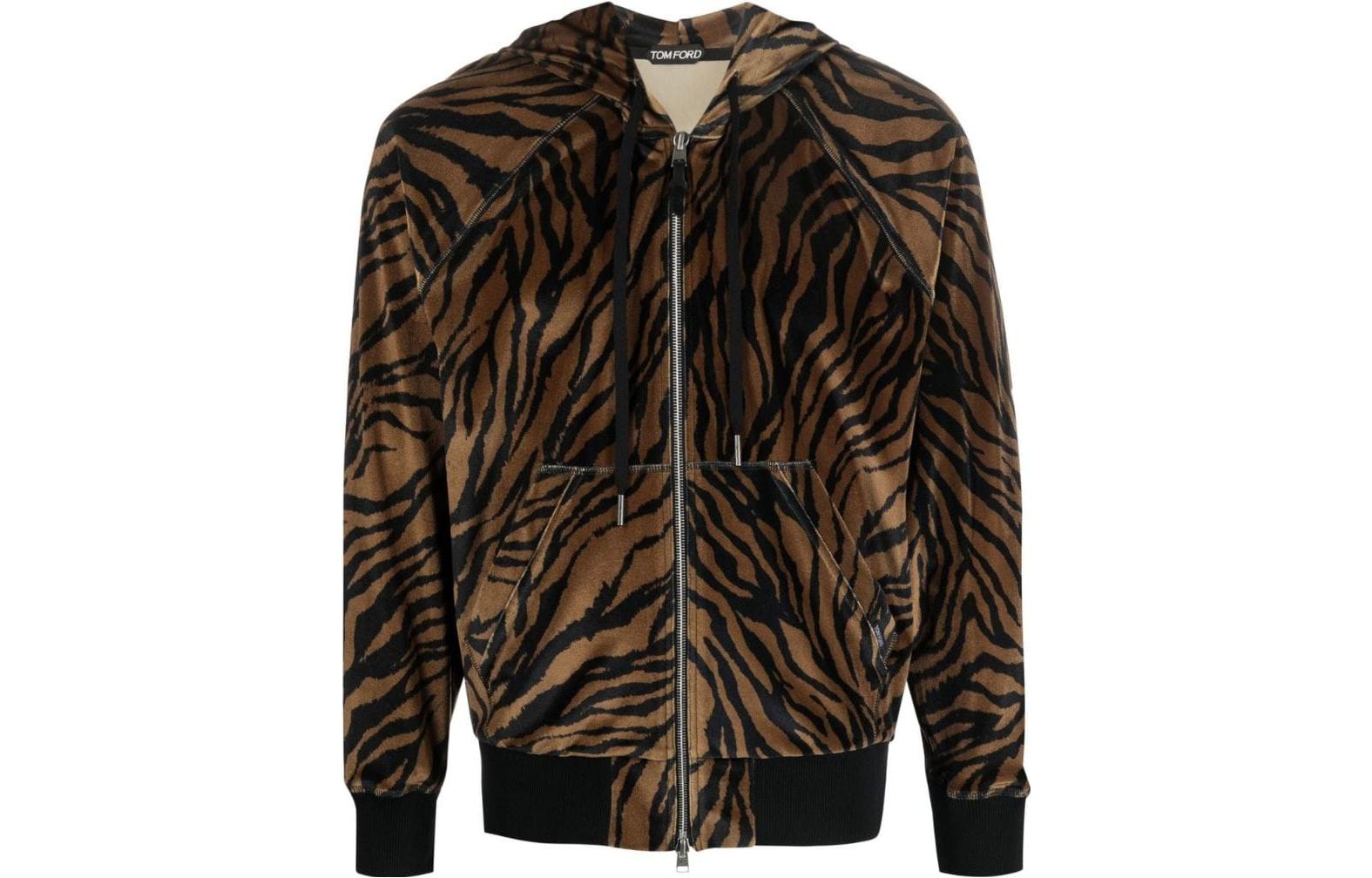 TOM FORD TF Zebra Print Hooded Jacket Long Sleeve - Men JDL006JMN0-02S23-3NB02