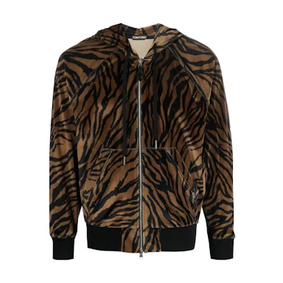 TOM FORD TF Zebra Print Hooded Jacket Long Sleeve - Men JDL006JMN0-02S23-3NB02