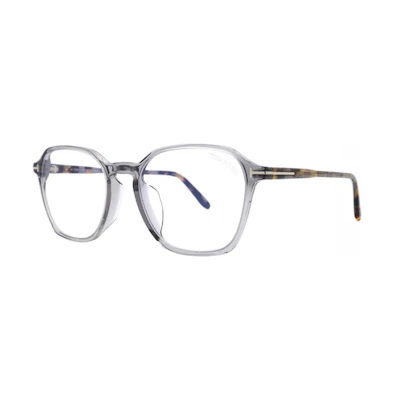 TOM FORD Unisex Blue Grey Irregular Optical Glasses with Logo Temples. TF5804-F-B-020