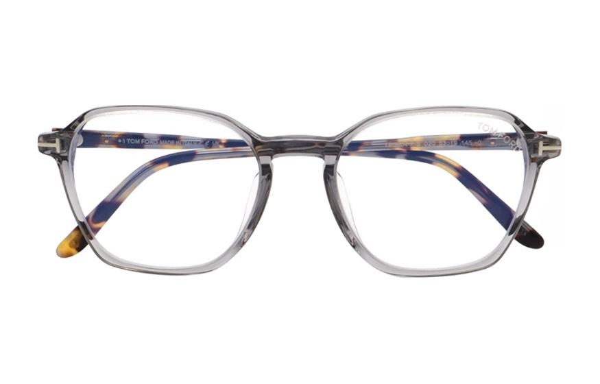 TOM FORD Unisex Blue Grey Irregular Optical Glasses with Logo Temples. TF5804-F-B-020 圖 3