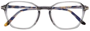 Lookbook TOM FORD Cermin Mata Unisex Biru Kelabu dengan Logo di Bingkai. TF5804-F-B-020