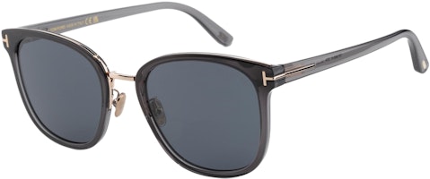 TOM FORD Unisex Grey Irregular Sunglasses with Logo Detail. TF968-K-20A-56 TOM FORD Unisex Grey Irregular Sunglasses with Logo Detail. TF968-K-20A-56