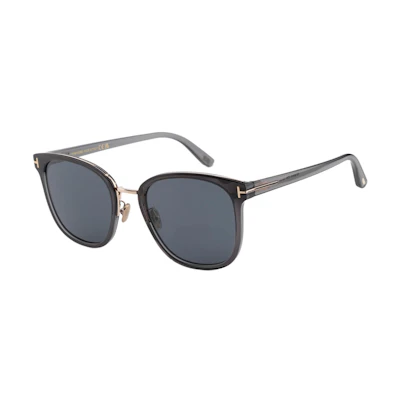 TOM FORD Unisex Grey Irregular Sunglasses with Logo Detail. TF968-K-20A-56