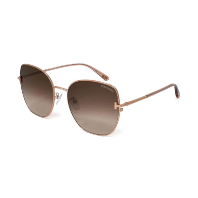 TOM FORD Unisex Irregular Rose Gold Sunglasses Nickel Alloy Frame FT0895K33F61