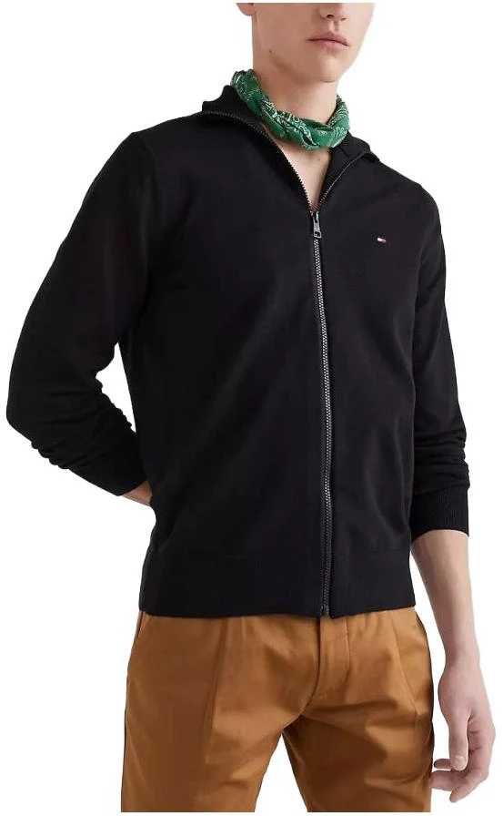 tommy-hilfiger-1985-solid-zip-sweater-black-full-zip-jacket-mw-22747-bds