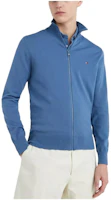 Tommy Hilfiger 1985 Solid Zip Sweater Blue Full-Zip Jacket MMW22747-DBX Tommy Hilfiger 1985 Solid Zip Sweater Blue Full-Zip Jacket MMW22747-DBX