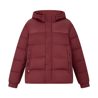 Tommy Hilfiger 90 Down Hooded Puffer Jacket Casual Coat - Deep Red MW0MW36569