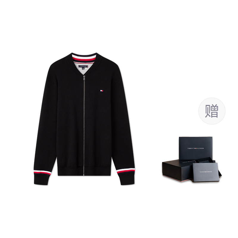 Order Tommy Hilfiger 棒球領拼色袖口針織開襟外套 78J4973