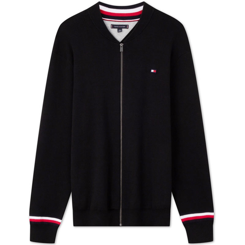 Shop Tommy Hilfiger 棒球領拼色袖口針織開襟外套 78J4973