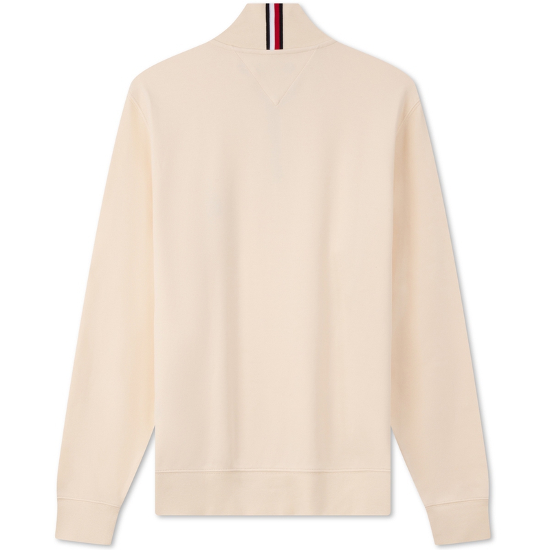 Lookbook 汤米希尔费格 米色刺绣半拉链针织休闲卫衣 MW0MW33647