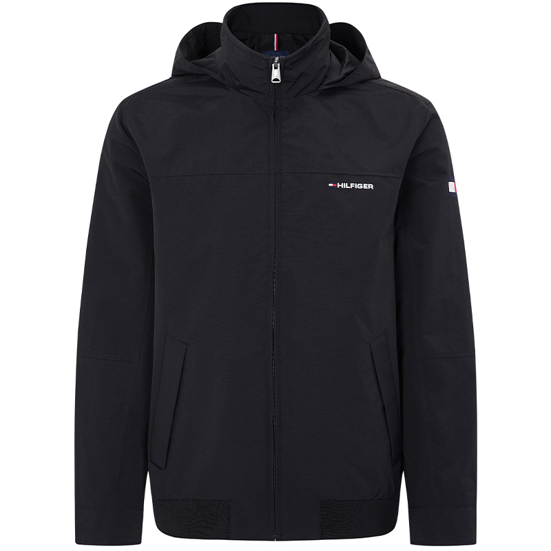 Tommy Hilfiger  Black Casual Colorblock Embroidered Hooded Jacket. 78B2079001 圖 2