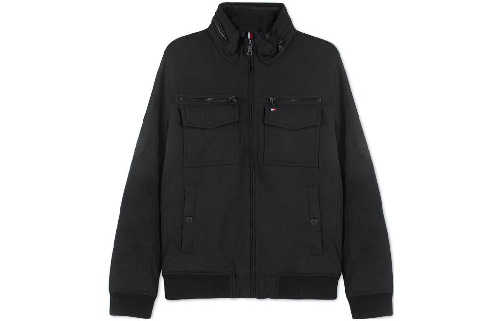 Tommy Hilfiger  Black Padded Cotton Jacket with Zip and Pocket Detail 158AP775-BLACK