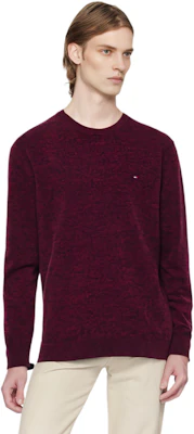 汤米·希尔费格 休闲通勤圆领毛衣 酒红色 MW0MW34178-0KP Shop 汤米·希尔费格 休闲通勤圆领毛衣 酒红色 MW0MW34178-0KP