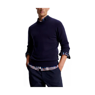 Tommy Hilfiger Casual Loose-Fit Solid Pullover Sweater Navy Blue. MW33119-DW5