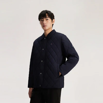 Tommy Hilfiger 城市逃逸防水復古絎縫翻領外套 MW0MW35257 Shop Tommy Hilfiger 城市逃逸防水復古絎縫翻領外套 MW0MW35257