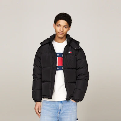 타미 힐피거 클래식 후드 루즈핏 다운 재킷 겨울용 따뜻한 코트 DM0DM19537 3