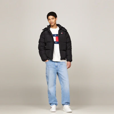 타미 힐피거 클래식 후드 루즈핏 다운 재킷 겨울용 따뜻한 코트 DM0DM19537 5