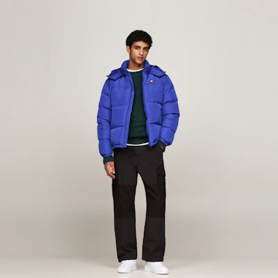 타미 힐피거 클래식 후드 루즈핏 다운 재킷 겨울용 따뜻한 코트 DM0DM19537 10