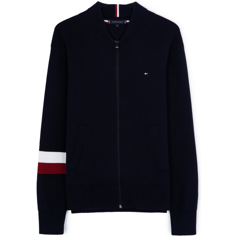 Tommy Hilfiger  Colorblock Baseball Collar Cotton Knit Sweater Jacket MW0MW29044-1