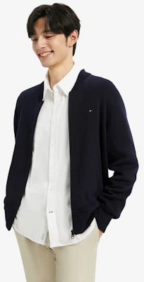 Tommy Hilfiger Jaket Sweater Kolar Baseball Colorblock Cotton Knit MW0MW29044-1 Sizing Tommy Hilfiger Jaket Sweater Kolar Baseball Colorblock Cotton Knit MW0MW29044-1