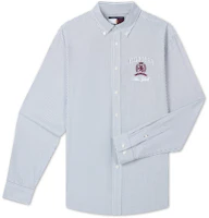 Tommy Hilfiger Cotton Oxford Button-Down Shirt Blue White Striped MW0MW35580 Tommy Hilfiger Cotton Oxford Button-Down Shirt Blue White Striped MW0MW35580