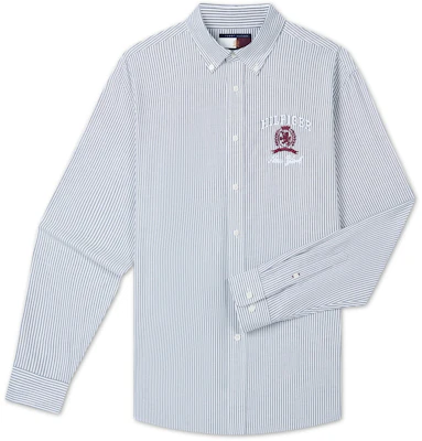 Tommy Hilfiger Kemeja Oxford Katun Garis Biru Putih Button-Down MW0MW35580 Buy Tommy Hilfiger Kemeja Oxford Katun Garis Biru Putih Button-Down MW0MW35580