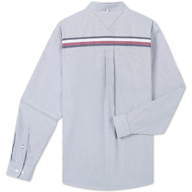 Lookbook Tommy Hilfiger Kemeja Oxford Katun Garis Biru Putih Button-Down MW0MW35580