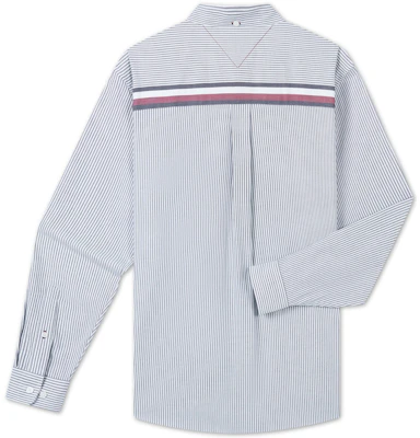 Tommy Hilfiger Kemeja Oxford Katun Garis Biru Putih Button-Down MW0MW35580 Lookbook Tommy Hilfiger Kemeja Oxford Katun Garis Biru Putih Button-Down MW0MW35580