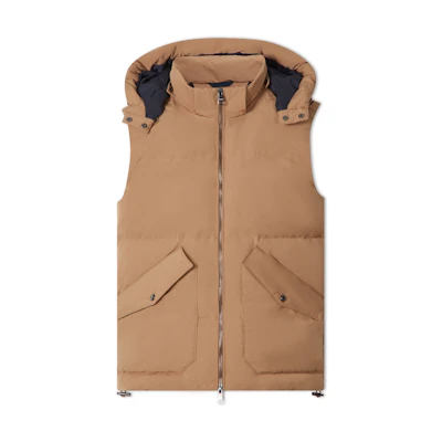Tommy Hilfiger Detachable Hood Lightweight Vest Khaki Color. MW0MW32815