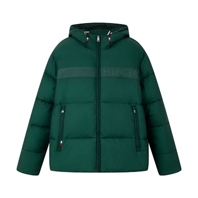 Tommy Hilfiger Embossed Letter Fitted Warm Hooded Jacket XM0XM02539